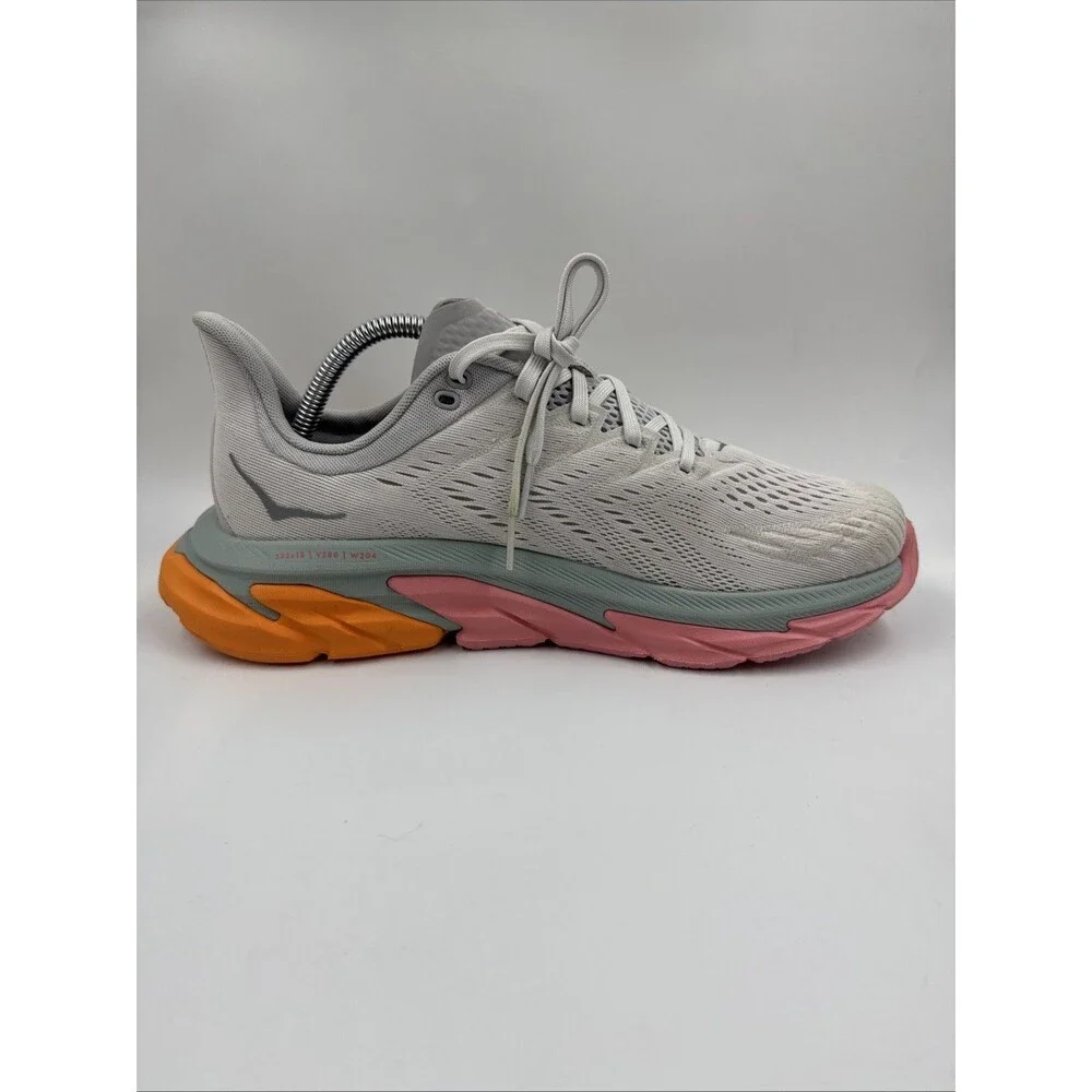 Hoka One One Women’s Clifton Edge Running Shoes Us10 Gray Pink Orange 1110511